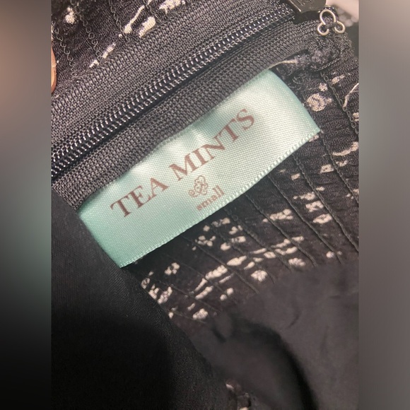 8- TEA MINTS Black Ditsy Floral Spaghetti Romper - Picture 6 of 8